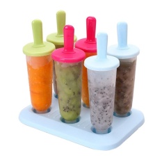Burung Hidup 6 Pcs Colorful Freezer Pop Popsicle Beku Cetakan Es Krim Yogurt Pembuat Jus-Reusable, BPA Gratis, DIY Spesifikasi: Circular Warna Campuran Popsicle-Intl