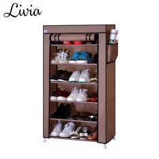 Livia Rak Sepatu 6 Susun dengan Penutup Debu - 6 Tiers Shoe Rack