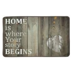 Love Home Letter Chic Lantai Kayu Tua Print Custom Keset Non-slip Pad Lantai Mat Dapur Dapur Ruang Tamu Karpet Tikar Tapis-Intl