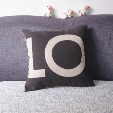 Cinta Sarung Bantal, Katun Linen Bantal Kasus, 18X18 Inci Dekoratif Sarung Rumah Sofa Tempat Tidur Valentine Hadiah Warna: Hitam Ukuran: 42*42 Cm Tidak Mengandung Inti-Internasional