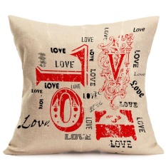 Pecinta Lukisan Linen Cushion Cover Lempar Pinggang Bantal Sofa Rumah Dekorasi H-Intl