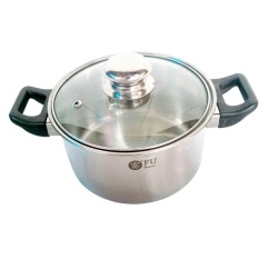 LS Panci Stainless Steel FU 18 cm Tutup Kaca