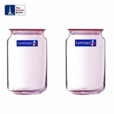Luminarc Toples Rondo Jar Ice Blue 1Ltr - 2Pcs - Pink