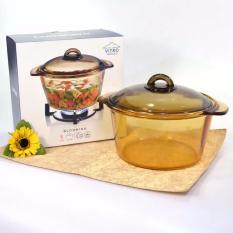 Luminarc Vitro Amber Casserole Tutup 3 Liter - Panci Masak - Tahan Panas - PALING MURAH