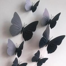 LumiParty 12 Pcs Mensimulasikan 3D Butterfly Wall Sticker dengan Magnet Elegan Colorful Hiasan Dinding Mural untuk Kulkas Komputer TV Backdrop Dinding Ruang Tamu Kamar Tidur Spesifikasi: Murni