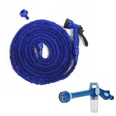 Magic X-Hose Auto Expandable 7.5 m with Connector Type A - Selang Air Fleksibel - Biru + Ez Jet Water Canon