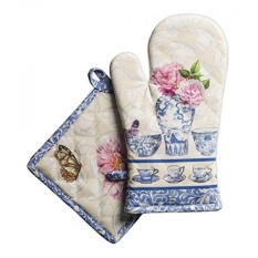 Maison D Hermine Canton 100% Kapas Set Oven Mitt & Pot Holder-Intl