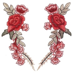 Makiyo 2 Pcs Bunga Indah Kerah Jahitkan Bordir Bust Gaun Buatan Tangan Ketrampilan Ornamen Kain Stiker-Internasional