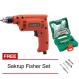 MAKTEC MT 60 Bor Listrik + Mata Bor BOSCH 33 pcs X-Line + Sekrup