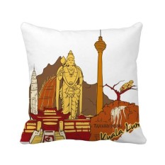Malaysia Kuala Lumpur Watercolor Square Throw Pillow Insert Cushion Cover Home Sofa Decor Gift - intl