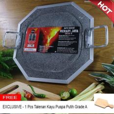 Mandiri Stone - Batu Bakar Pemanggang Daging Ukuran 30 x 30 cm FREE Talenan Kayu