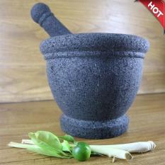 Mandiri Stone - Premium 1 Set Lumpang dan Alu Besar Diameter 18 cm Batu Lava Merapi Grade A (Tidak Berpasir) ASLI