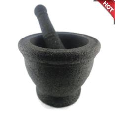 Mandiri Stone - Premium 1 Set Lumpang dan Alu Besar Diameter 18 cm Batu Lava Merapi Grade A (Tidak Berpasir) ASLI