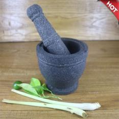 Mandiri Stone - Premium 1 Set Lumpang dan Alu Kecil Diameter 10 cm Batu Lava Merapi Grade A (Tidak Berpasir) ASLI