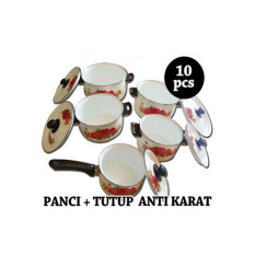 Maspion England Set 10 Pcs Set (Panci + Tutup) Enamel