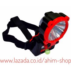 Matsugi Lampu Senter Kepala 2in1 Lighting 2W LED MG-3335 (Hitam-Merah)