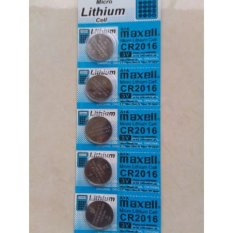 Maxell - 5Pcs Micro Lithium Batterai Kancing Micro Lithium Cell CR2016 Jam Tangan Calculator Remote - 3V