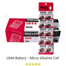 Maxell Battery Alkaline Baterai Kancing Lithium AG13 LR44 (1.55V) Untuk Kalkulator, Jam, Kamera, PDA - Isi 10 Pcs