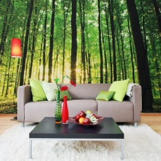May_zz Hutan Giant 3D Dinding Mural Foto Wallpaper Non-woven TV Backgroundroom Decor-Intl
