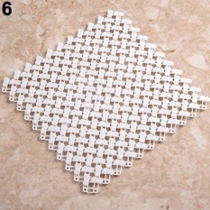 May_zz Plastik Lubang Pembuangan Non-slip Kamar Mandi Toilet Kitchenshower Mat Square Lantai Pad (Putih)-Intl