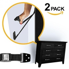 May_zz S TV/Furniture Strap, TV Tugas Berat Tali, Tidak Ada Bagian Plastik, Anti Tip Tahan Gempa Furniture Anchor, Terbaik Jangkar Dinding, TV Anchor untuk Anak-anak, ANAK & Amp; Baby Proof, Black (2 Pack)-Intl