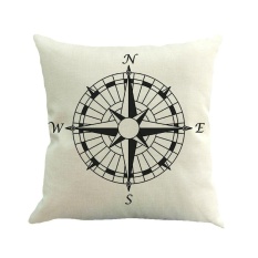 Mayi Square Simple Casual Style Stick Gambar Pola Linen Cover Bantal, Bantal Batin Tidak Termasuk-Intl