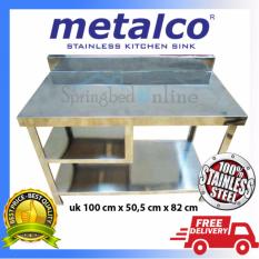 Meja Dapur / Kompor Stainless Steel 1 Rak Serbaguna Metalco