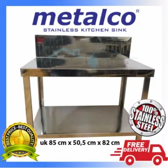 Meja Dapur Kompor Stainless Steel 2 Rak Serbaguna Metalco Lazada Meja Dapur Kompor Stainless Steel 2 Rak Serbaguna Metalco