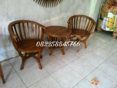 Meja Dengan Kursi Hias Teras Taman Depan Rumah Kayu Jati Free Ongkir