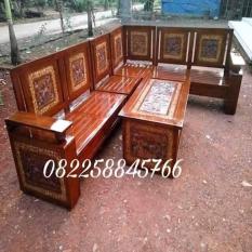 Meja Kursi Sudut Minimalis Bahan Kayu Jati Buatan Jepara