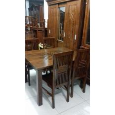 Meja Makan Garis Minimalis 4 Kursi