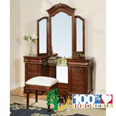 meja rias klasik set kayu