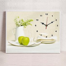 Meter Kotak Dekoratif Lukisan Modern Minimalis Ruang Tamu Ruang Makan Teras Picture Frame Jam Murals Single Gambar Jam Dinding, 40*30,25mm Jam Dinding Dekoratif, Canarium Album, Crystal Film Layar-Intl