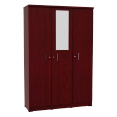 Metropolis Bazz 3 Lemari Pakaian 3 Pintu - Irish Cherry (Khusus Jawa)