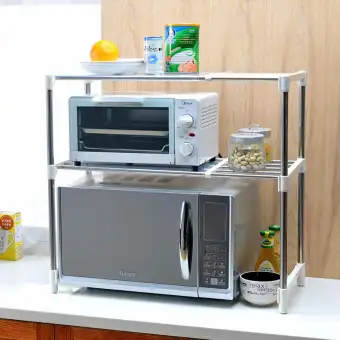 Microwave Oven Stainless Steel Shelf Storage Rack Rak Penyimpanan Microwave Oven Stainless Steel Shelf Storage Rack Rak Penyimpanan Dapur