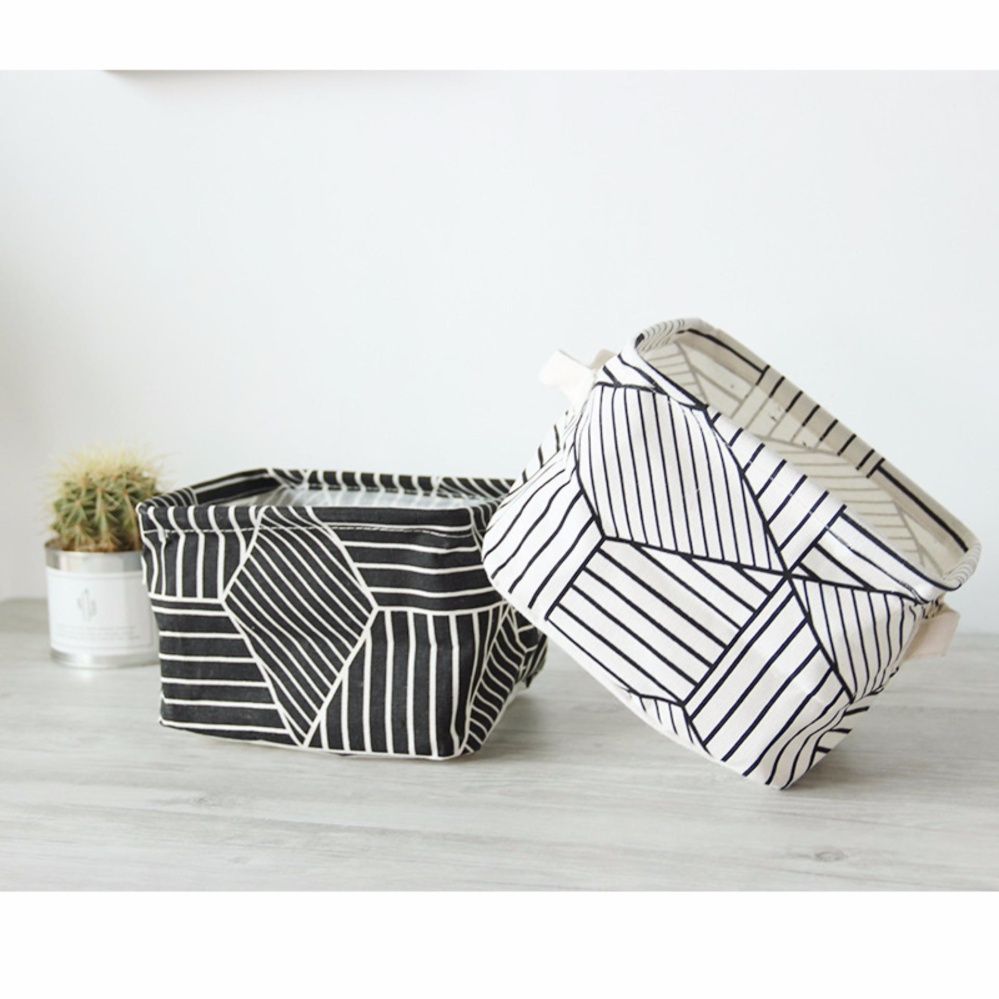 Millet Gandum Meja Kotak Penyimpanan Terompet Geometris Perlengkapan Kantor Korea Perubahan Headset Linen Belt-Intl