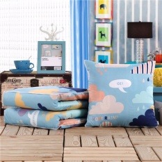 Mimosifolia Multifungsi Musim Panas AC Selimut Bantal Kantor Istirahat Makan Siang Selimut Bantal Mobil Lumbal Sisa Bantal Children Di TK Selimut Kecil (sarung Bantal + Inti) -Intl