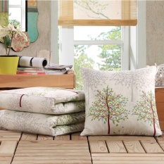 Mimosifolia Multifungsi Musim Panas AC Selimut Bantal Kantor Istirahat Makan Siang Selimut Bantal Mobil Lumbal Sisa Bantal Children Di TK Selimut Kecil (sarung Bantal + Inti) -Intl