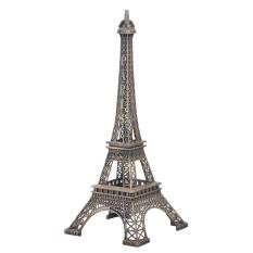 Mingjue 3D Metal Marvels Menara Eiffel Paris Perancis Figurine Teh Candle Holder Room Dekorasi Meja, Perunggu Antik