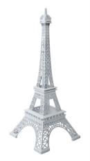 Mingjue Logam Menara Eiffel Paris Perancis Figurine Teh Candle Holder Meja Centerpiece Room Dekorasi Meja, Putih