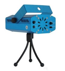 Mini Laser Stage Light Multicolor Projector & Tripod - Biru