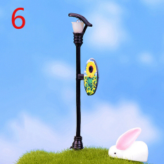 Mini Lampu Jalan Miniatur Garden Ornament Plant Pot Peri Rumah Boneka Kerajinan DIY Hitam