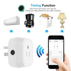 Mini Wifi Pintar Steker dengan ON/Mati Dukung Kontrol APP Telepon Di Mana Saja dan Kapan Saja Fungsi Waktu, kontrol Suara untuk Amazon Alexa untuk Google Rumah/Sarang Ifttt untuk Tp-link (2 Pack) -Internasional