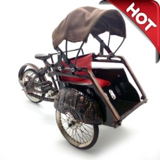 Miniatur Becak Tradisional Jawa (Miniatur Becak Logam, Tembaga, Becak Jogja, Becak Jawa)