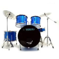 Miniatur Drum Set Gnl Drum B-001 Biru - (Miniatur Alat Musik, Pajangan, Dekorasi Ruangan Rumah)