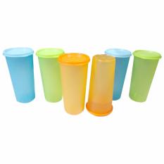 Mitra Loka Gelas Tutup Plastik Set 6Pieces 450ml / Gelas Anak / Botol Minum / Botol Set / Souvenir Botol Murah