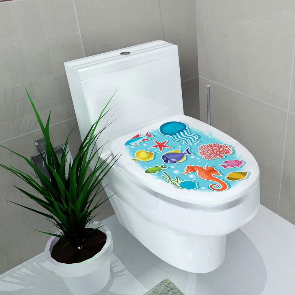 Mixed Designs Wc Pedestal Pan Cover Sticker Toilet Stool Commode Stickers D - intl