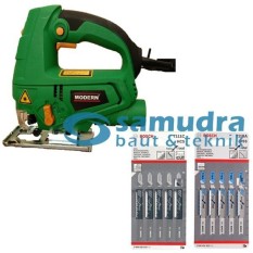 MODERN Mesin Jigsaw M-2200L & BOSCH Mata Gergaji Kayu T111C Besi T118A