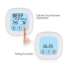 Moob Touchscreen Oven Daging Thermometer Timer Akurat Digital Best Grill Memasak Termometer, Putih