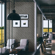 Moonar Vintage 45*100 Cm Oblique Pola Bata Self Adhesive Tahan Air Stiker Dinding untuk Kamar Tidur Ruang Tamu Kitchen Furniture Decor-Intl